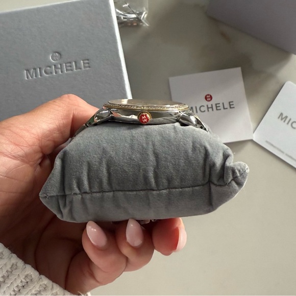 MICHELE Mother of Pearl Diamond Two Tone Watch - Picture 7 of 8